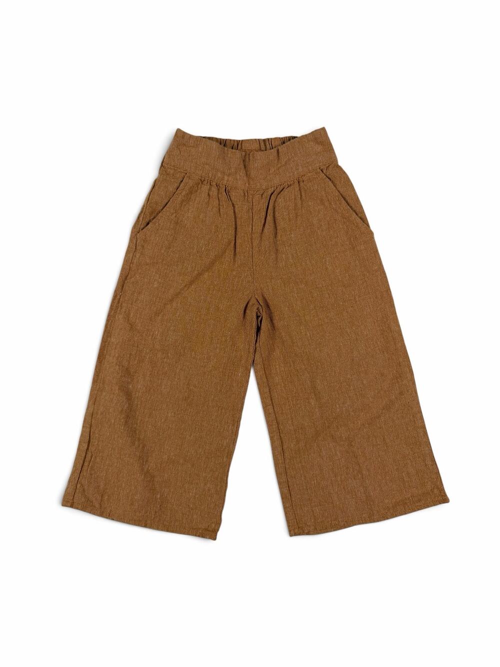 Rylee + Cru Wide Leg Pants Brown Pull On Elastic Waist 4-5 year